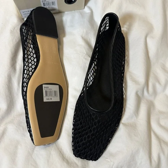 Tony Bianca Black Mesh Ballet flats NIB - Picture 7 of 7